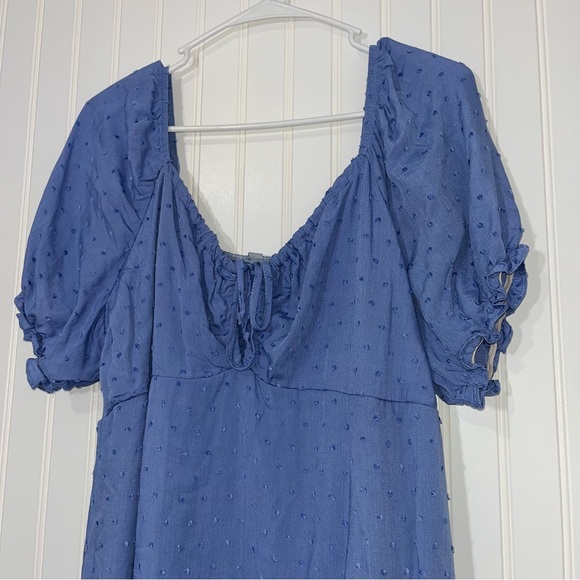Sky and Sparrow Swiss dot keyhole babydoll blue dress size XXL - Picture 3 of 6